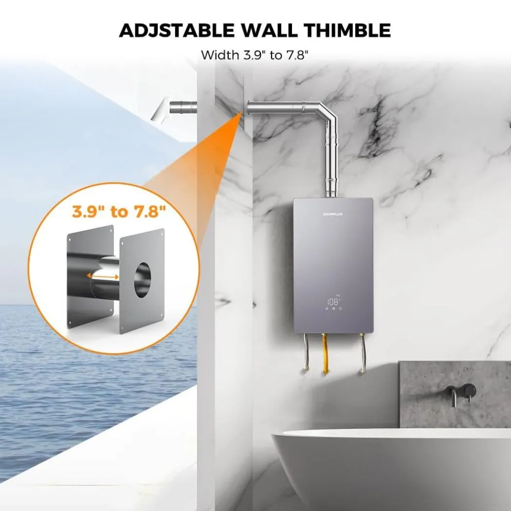 Camplux kit ventouse horizontale inox 3 pouces intérieur
