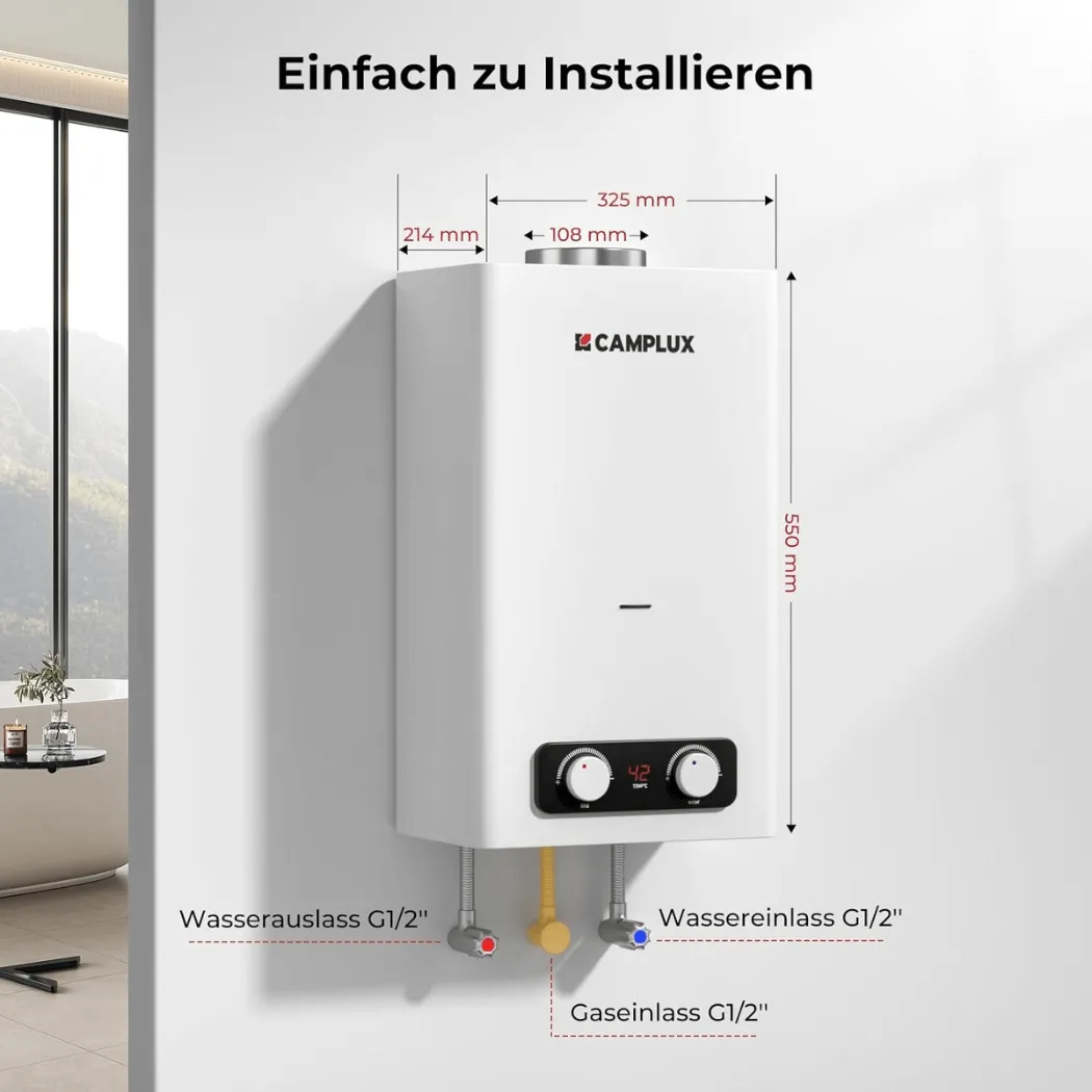 Camplux BD300NG chauffe-eau gaz sans réservoir 11L Low NOx