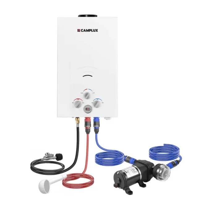 Camplux Pro chauffe-eau portable 10 L avec pompe