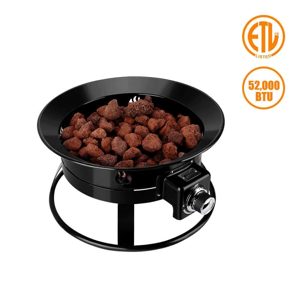 Camplux FP19MB foyer propane portable noir 19 pouces 52000 BTU