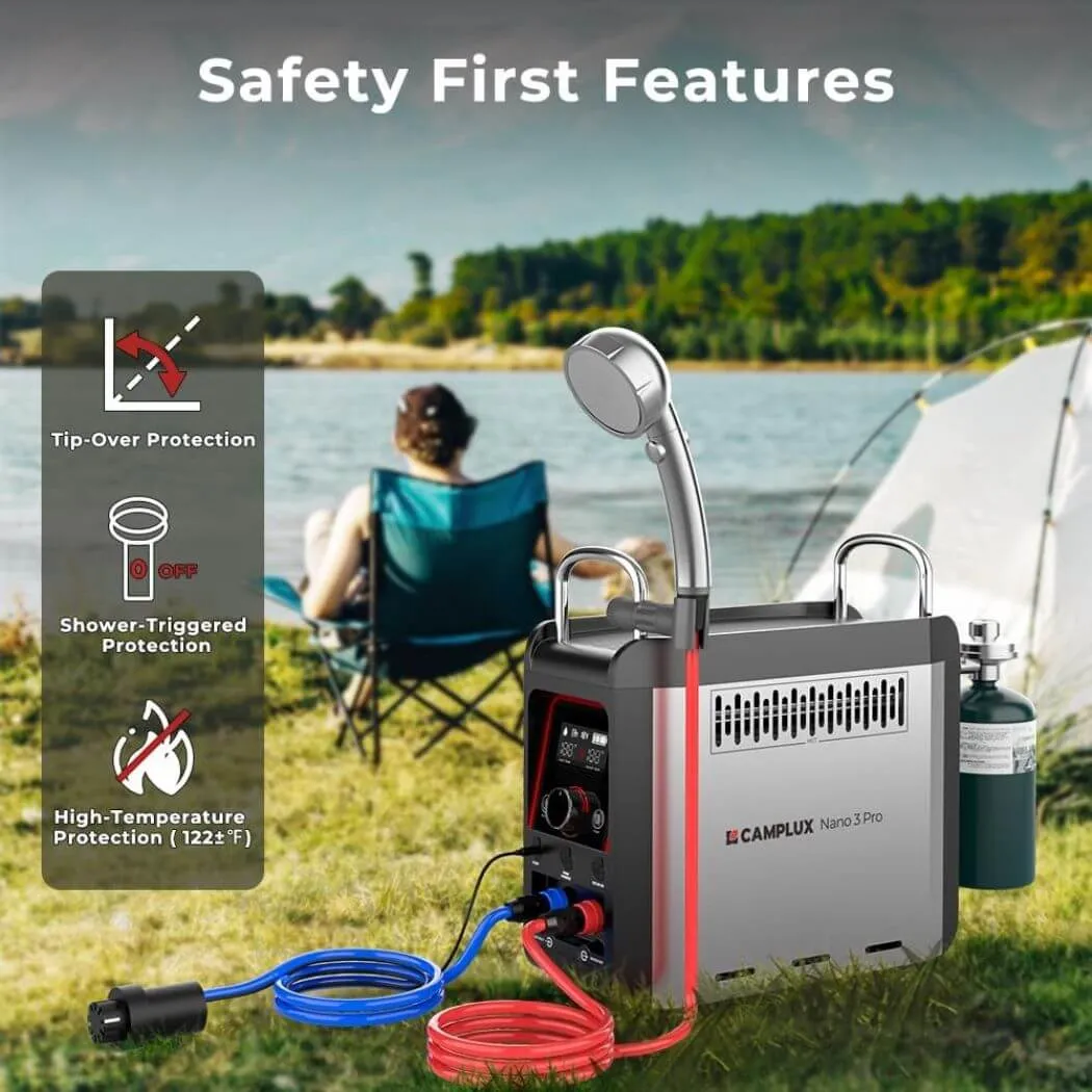 Camplux Nano 3 Pro chauffe-eau gaz portable sur batterie