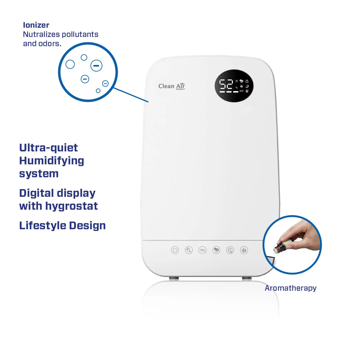 Clean Air Optima CA-606 humidificateur ultrason 5 L hygrostat