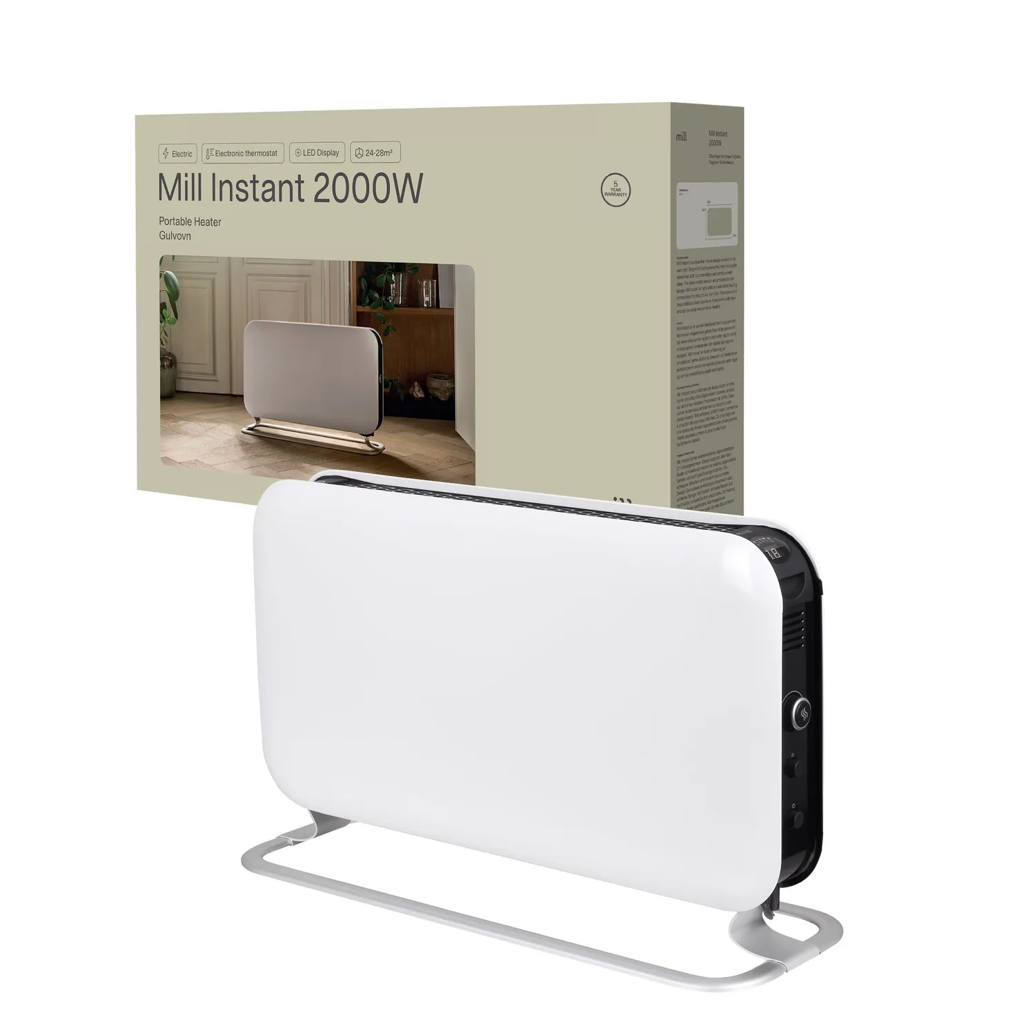Mill Instant Led 2000W chauffage soufflant portable