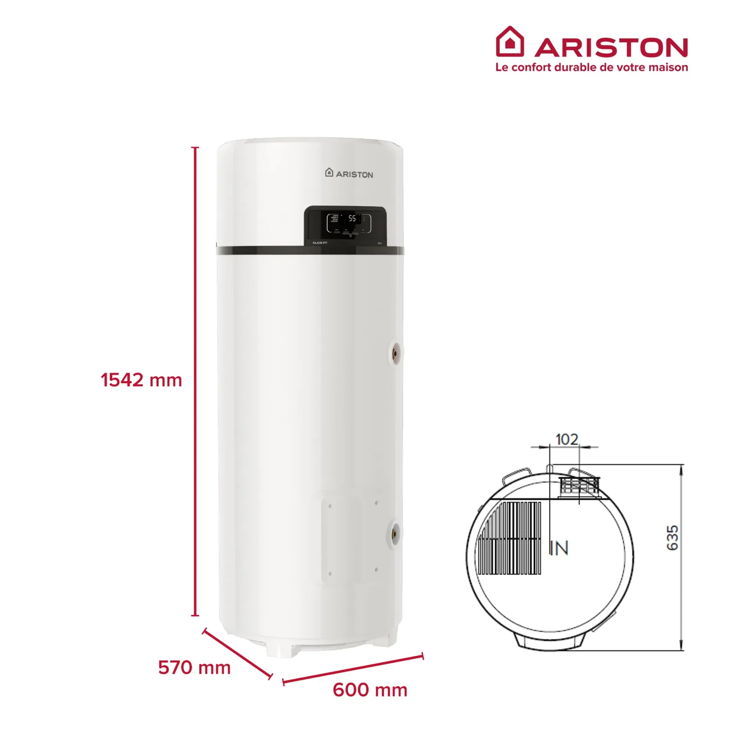 Ariston Nuos Fit Wifi 200L chauffe-eau thermodynamique A+