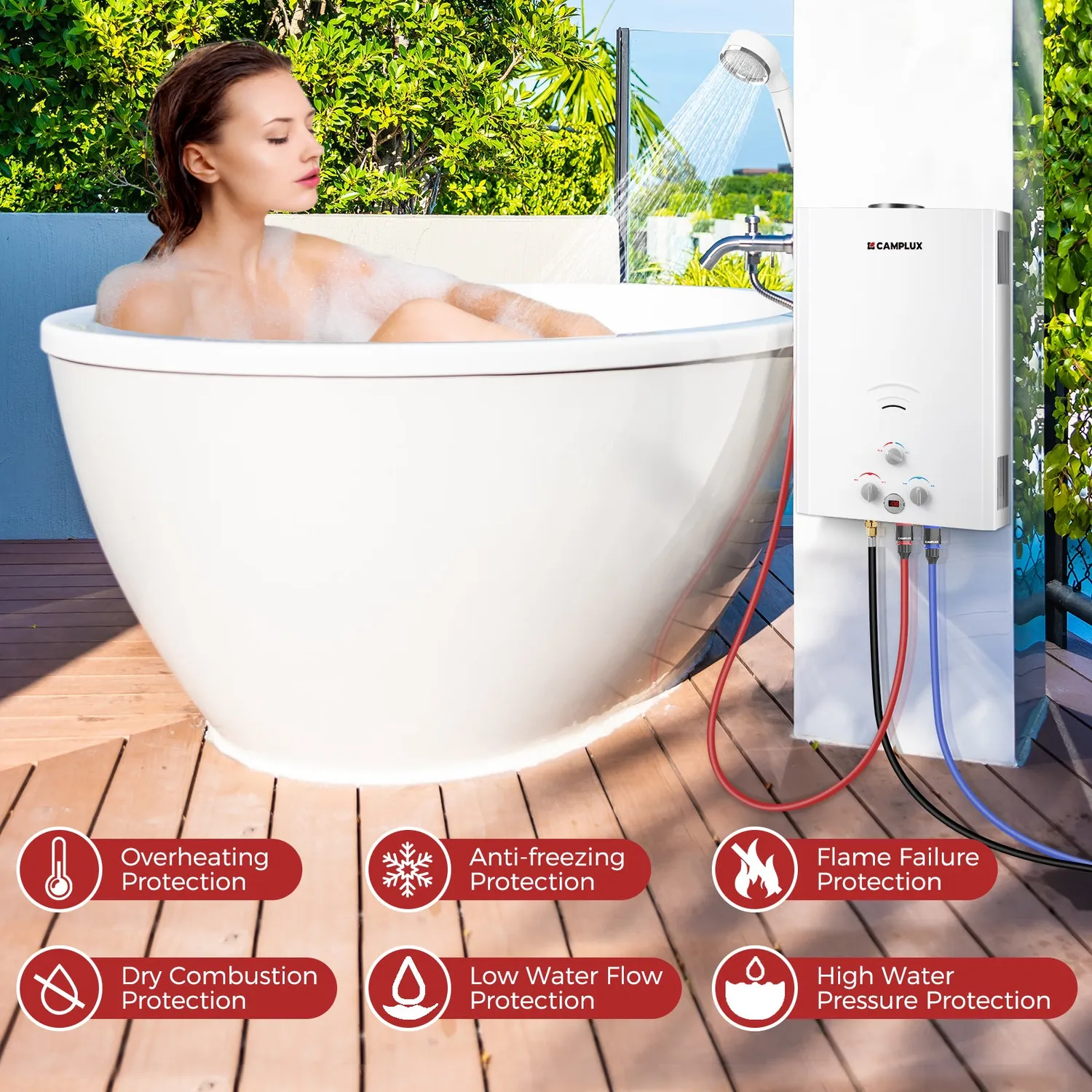Camplux BW528 chauffe-eau gaz extérieur 20 L 5,28 GPM